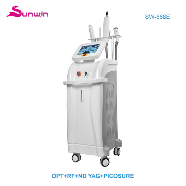 SW-868E DPL Hair Removal RF Nd Yag Laser Tattoo Removal Skin Rejuvenation multifunctional Beauty Machine