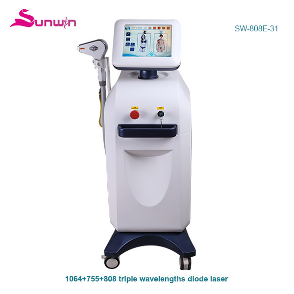 SW-808E-31 Triple wavelength 1064nm 755nm 808nm diode laser system brown hair removal men back hair removal beauty machine