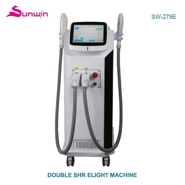 SW-279E Double SHR handle fast painless hair removal system freckle removal skin tightening ipl rf elight hair remover cosmetic machine