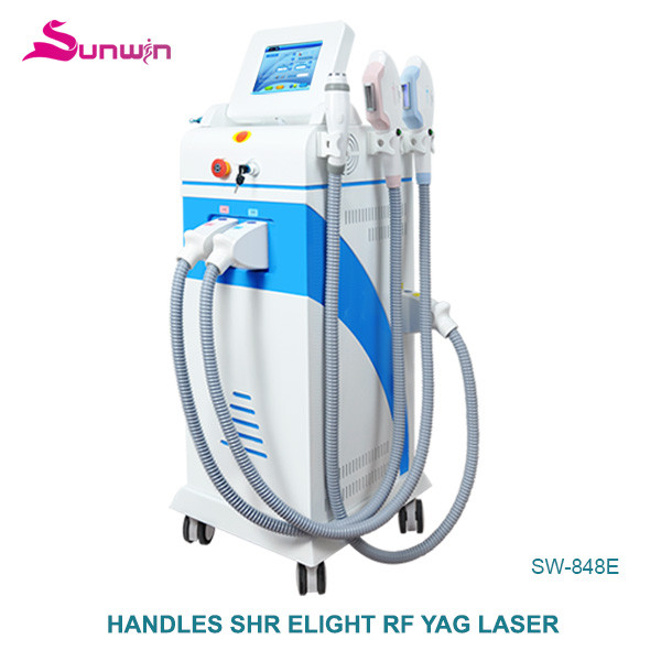 SW-848E Multifunction 4 in 1 OPT Elight Nd Yag therapy Tattoo removal laser hair removal best shr ipl machine