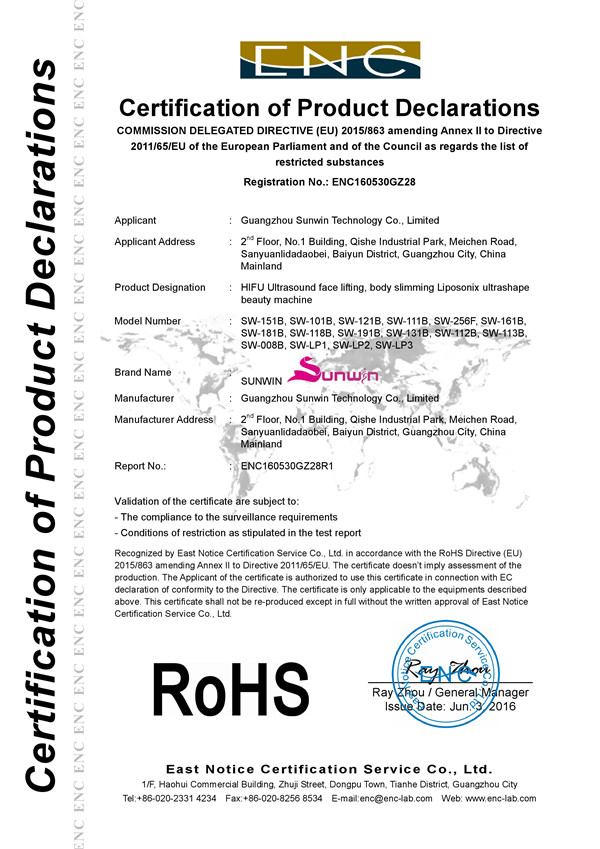 Medical RoHS Certificate