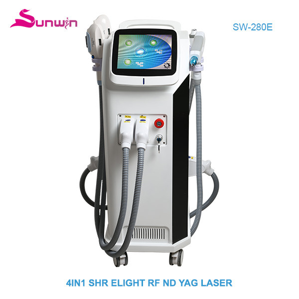 SW-280E 4 in 1 IPL OPT Elight Nd Yag LASER therapy Tattoo removal laser hair removal best salon beauty machine 