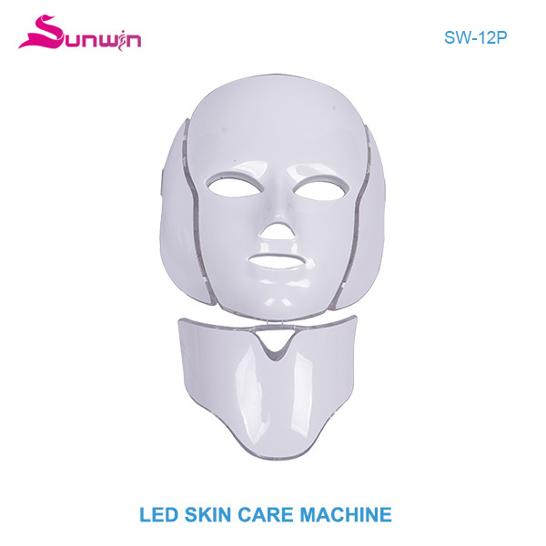 SW-12P 7 Colors LED Light Facial Neck Mask Skin Rejuvenation Face Care Treatment Beauty Anti Acne Therapy Facial Whitening
