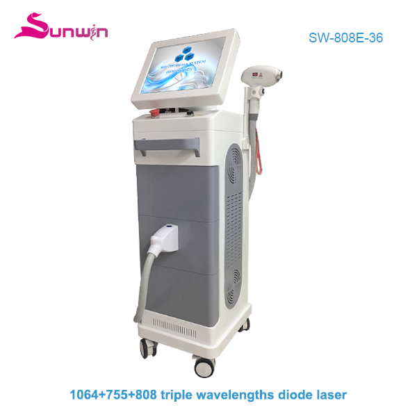 SW-808E-36 Diode laser 1064nm 755nm 808nm painless permanent hair removal machine