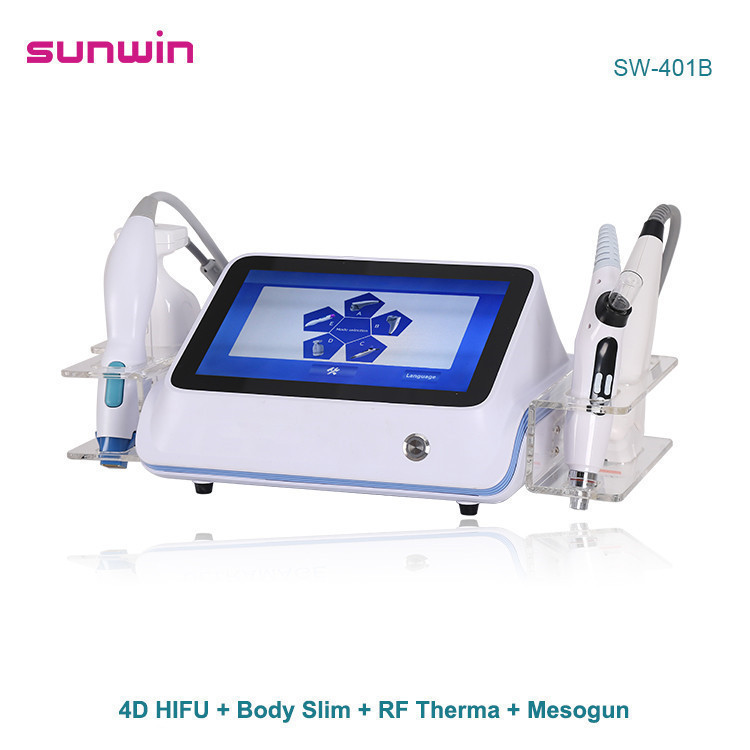 SW-401B 4 in1 4D HIFU face body slim +Mesogun+Therma skin tightening face lift body slimming machine