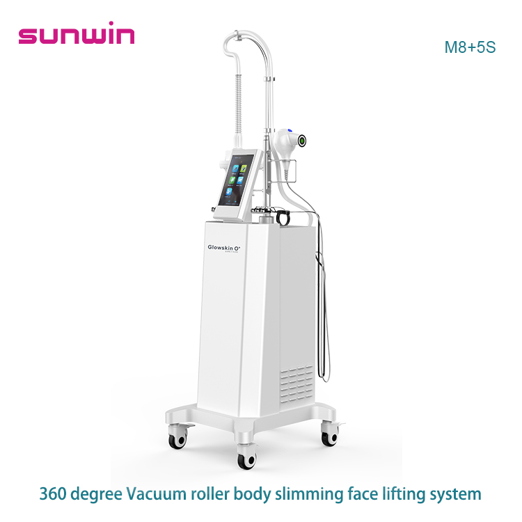 M8+5S 3 in1 360 degree rotation EMS fat loss far infrared IR rf roller vacuum 40k cavitation massage face lifting body slimming machine