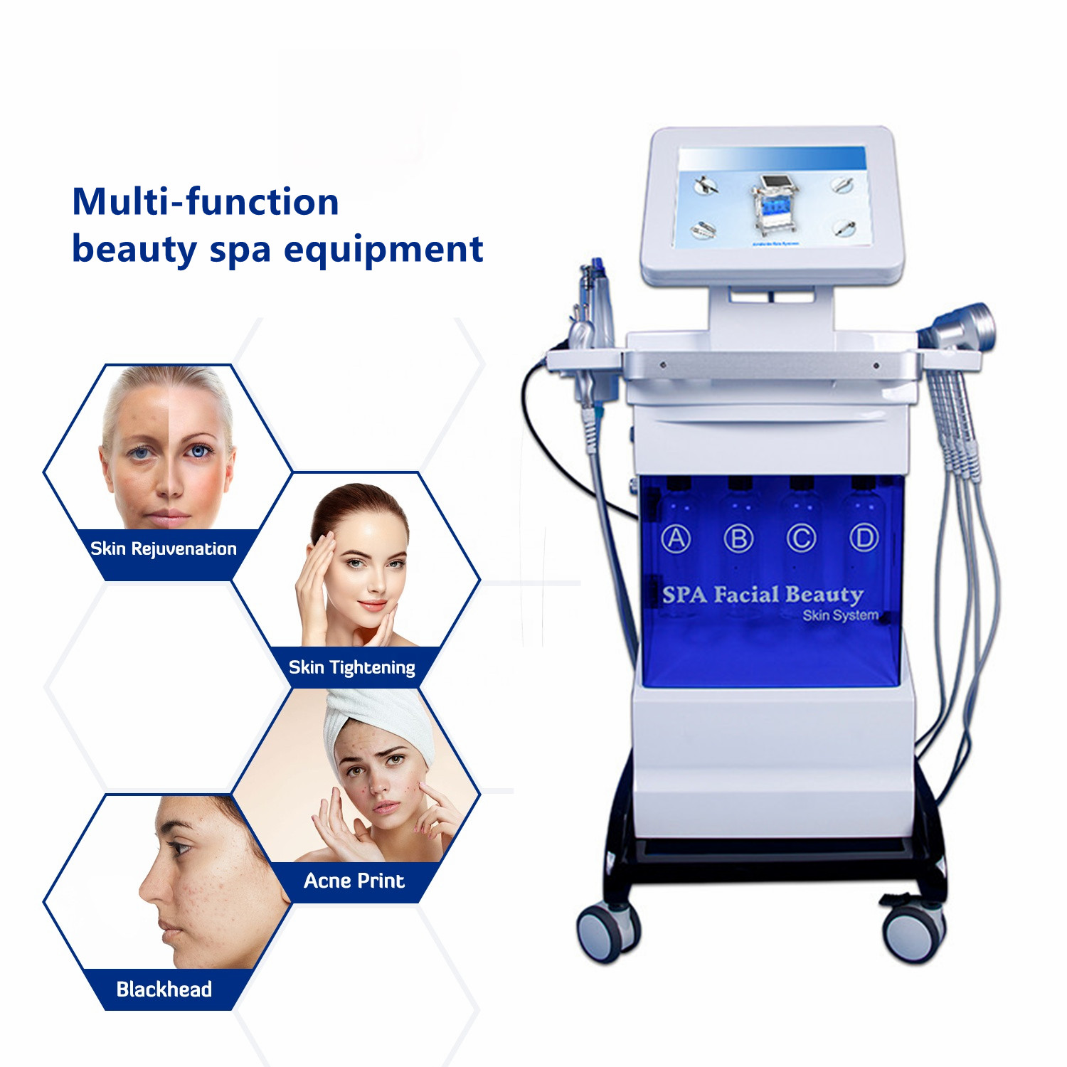 SPA990 Beauty salon water oxygen jet peel micro dermabrasion acne removal face care diamond tips microdermabrasion machine
