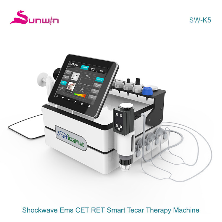 SW-K5 3 in 1 Cet Ret SMART TECAR Face Lifting Slimming Machine Ems Shock Wave Pain Relief Ems Shockwave Therapy ED Physiotherapy