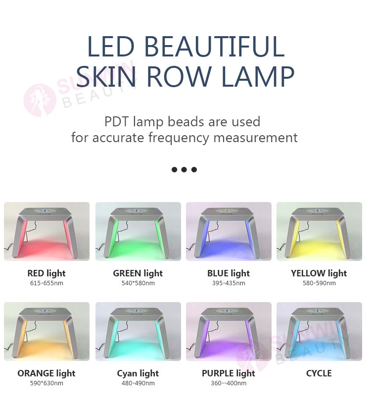 SW-B046 8-in-1 photodynamic pdt led facial lighting skin rejuvenation therapy machine