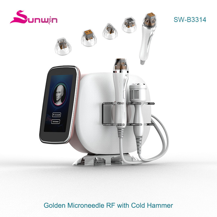 SW-B3314 Gold microneedle RF skin rejuvenation microneedling machine with cold hammer