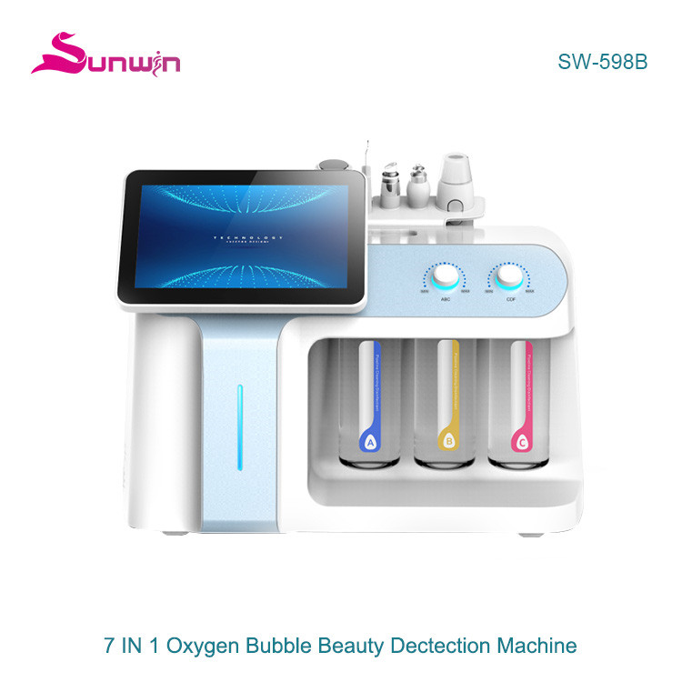 SW-598B Microdermabrasion deep cleansing H202 dermabrasion facials oxygen peel machine with mirror skin analyzer