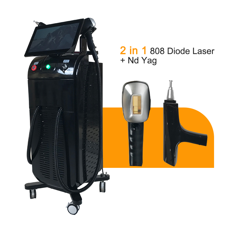 SW-808E-64 2 in 1 808nm diode laser hair removal nd yag laser tattoo removal machine