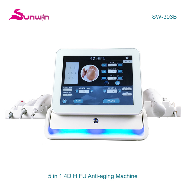 SW-303B 5 in 1 4D Hifu Vline face lifting Lipo body body slimming vaginal tightening microneedle rf machine 