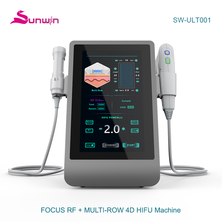 SW-ULT001 Portable 2 In 1 Facial Lifting Focus RF 3d 4d HIFU 7d Wrinkle Removal Machine