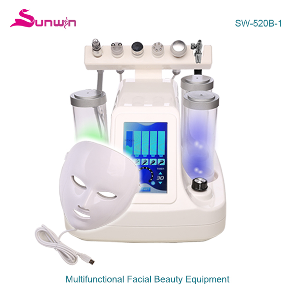 SW-520B-1 Beauty Salon 7 in 1 Skin care Diamond Peeling and Water Jet Beauty Aqua Peel Dermabrasion Facial Peel Machine With LED Mask 